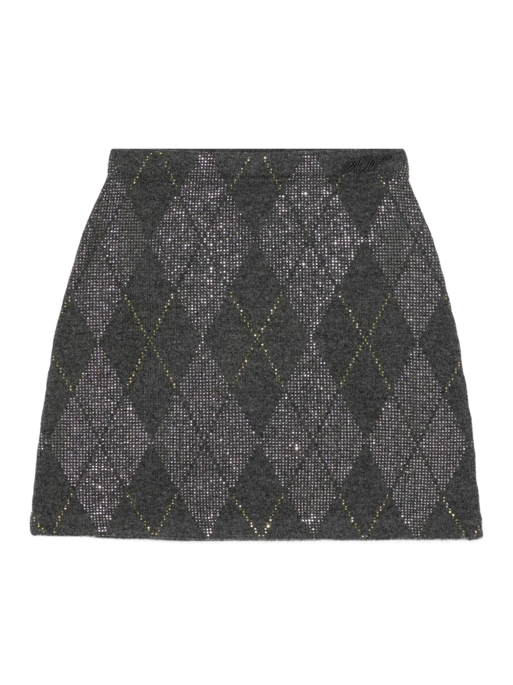 Alexander Wang argyle-motif A-line skirt | Grey | Image 1