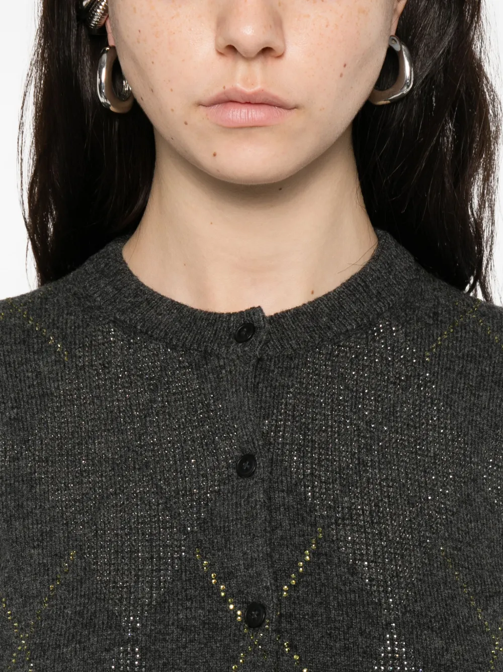 Alexander Wang Wool Blend Cardigan In Gray