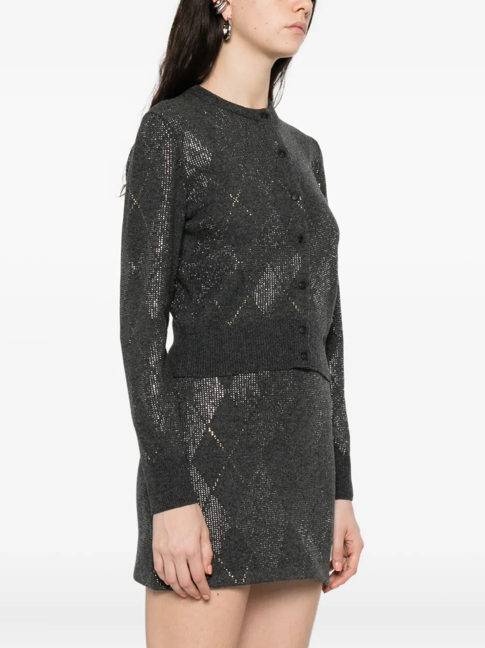 Alexander Wang Wool Blend Cardigan In Gray