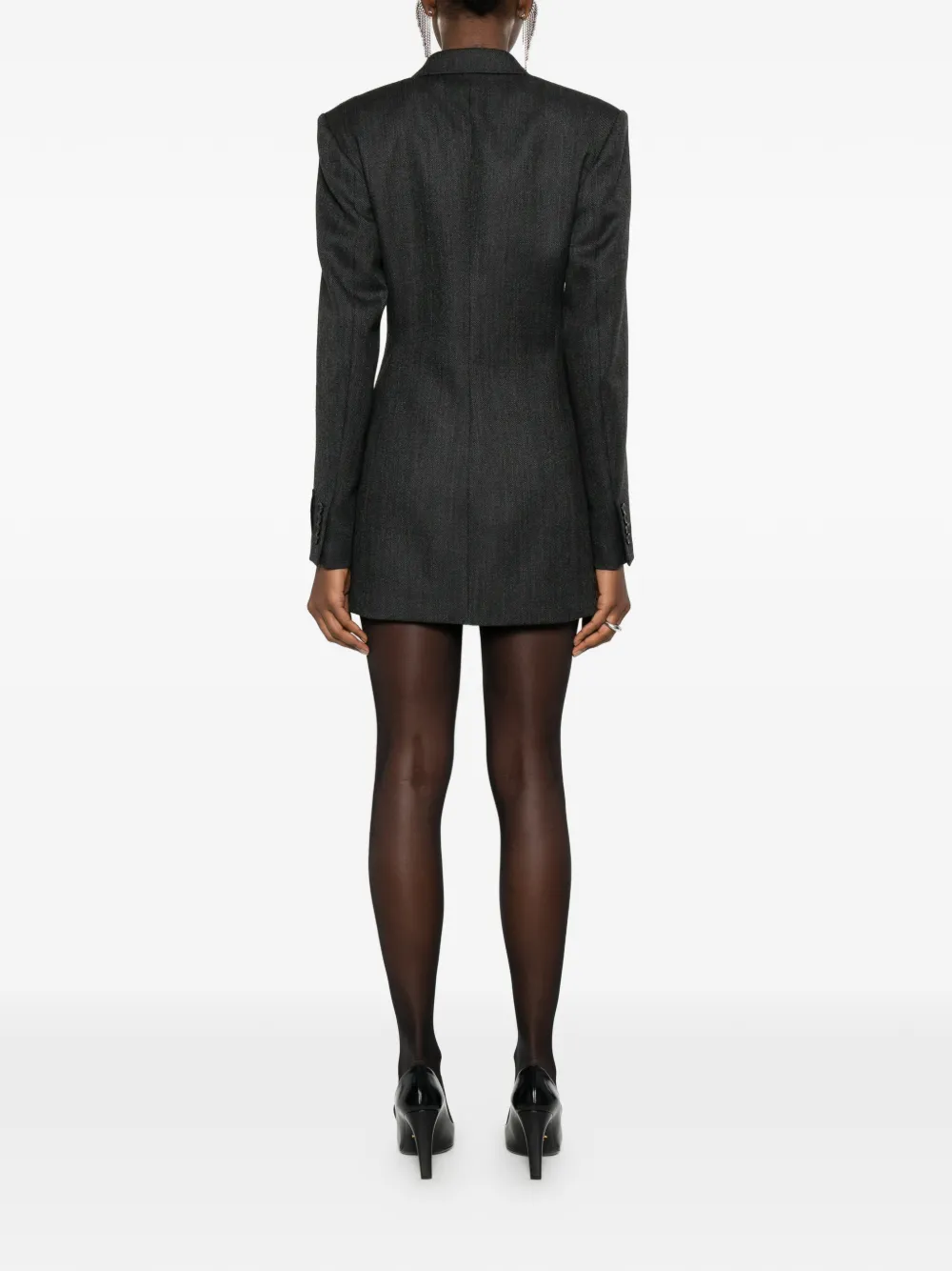 Alexander Wang Fitted Blazer Mini Dress In Gray