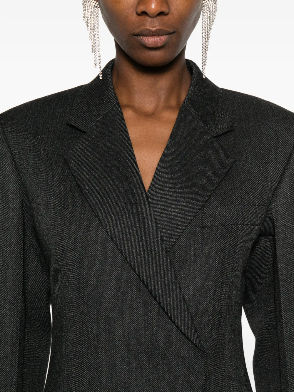 Alexander Wang Fitted Blazer Mini Dress In Gray