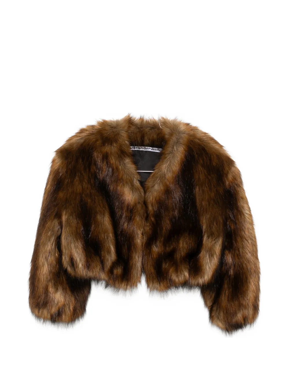 Alexander Wang cropped faux fur jacket - Marrone