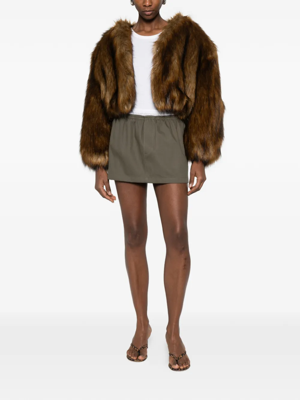 Alexander Wang logo elastic mini skirt - Groen
