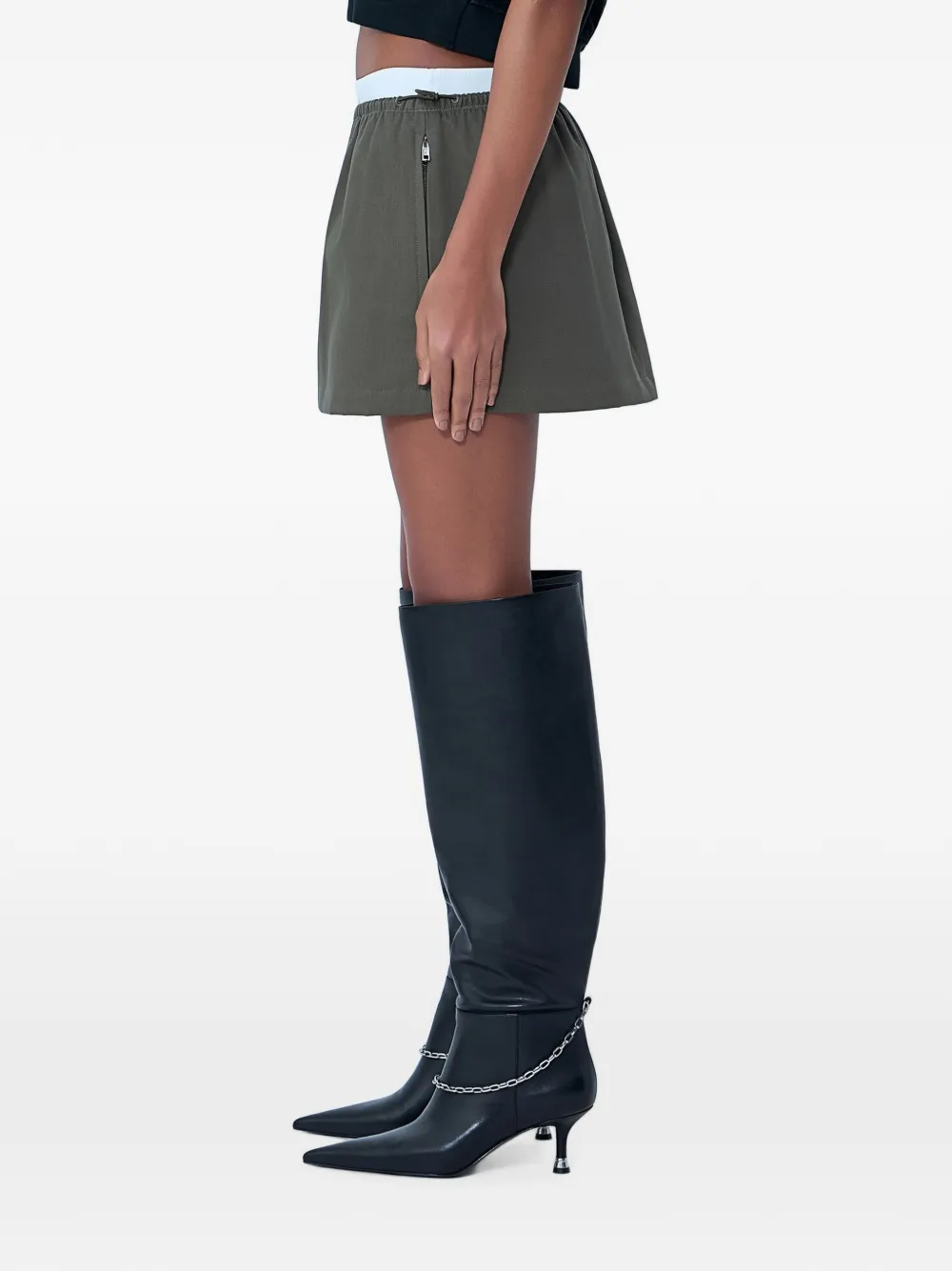 Alexander Wang logo elastic mini skirt - Grün