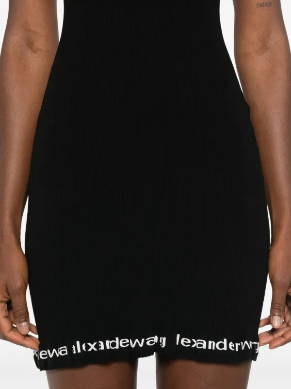 Alexander Wang Ribbed short-sleeve Dress | Black | FARFETCH