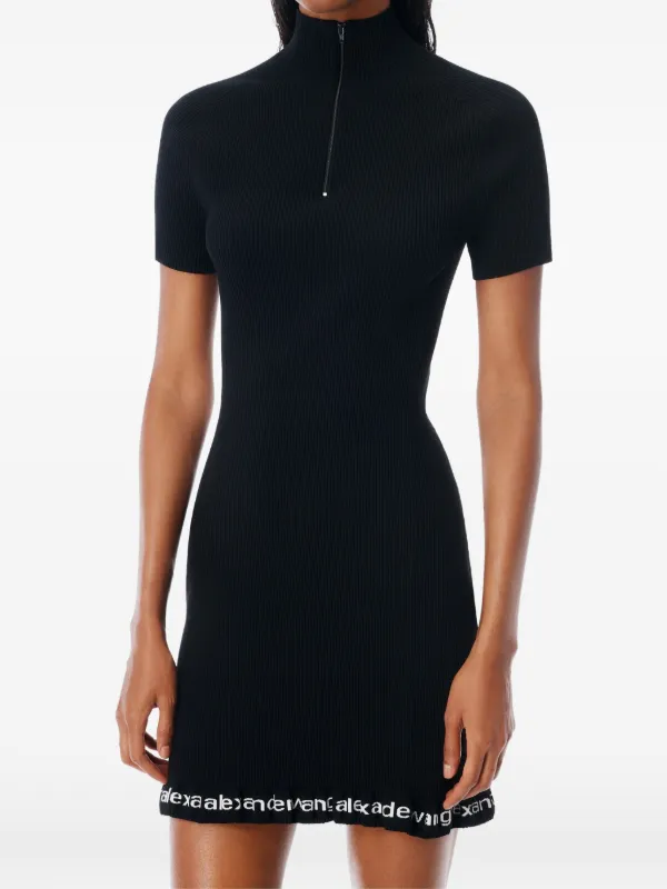 Alexander Wang Ribbed short-sleeve Dress | Black | FARFETCH