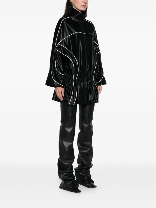 Alexander Wang Drop Waist Parka Dress with Reflective Piping - Black