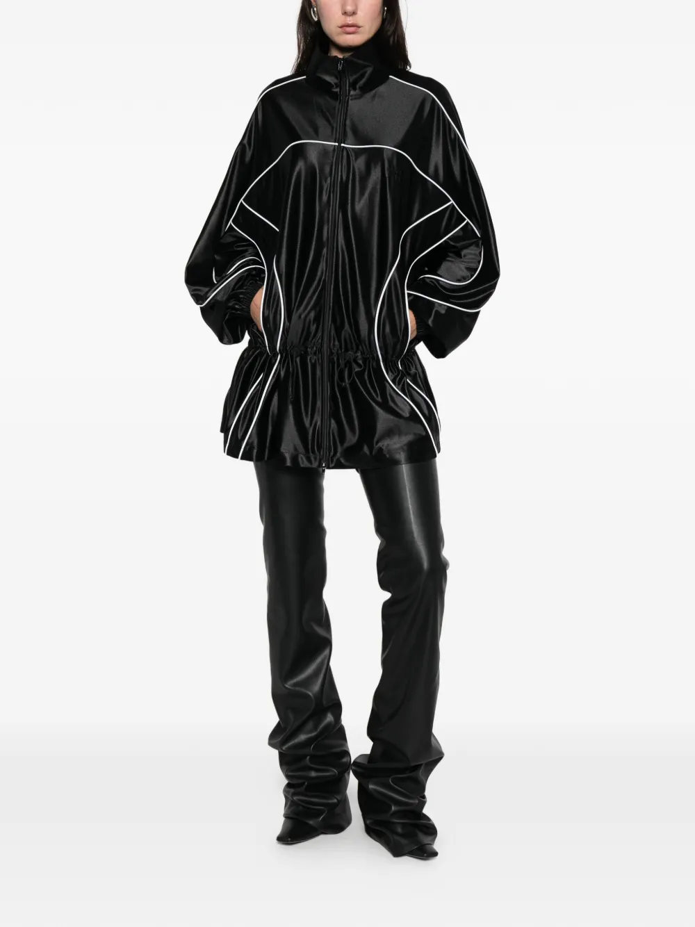 Alexander Wang reflective piping drop waist mini dress - Zwart