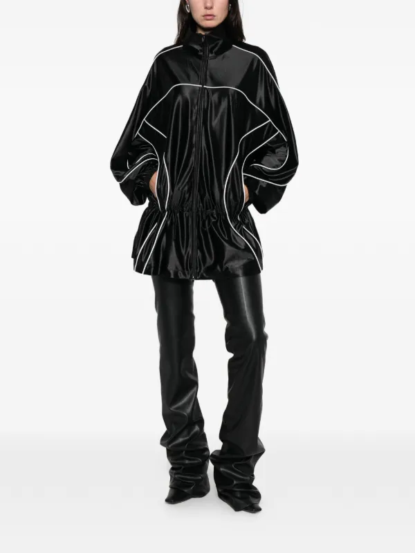 Alexander Wang Reflective-Piping Drop-Waist Mini Dress - Black
