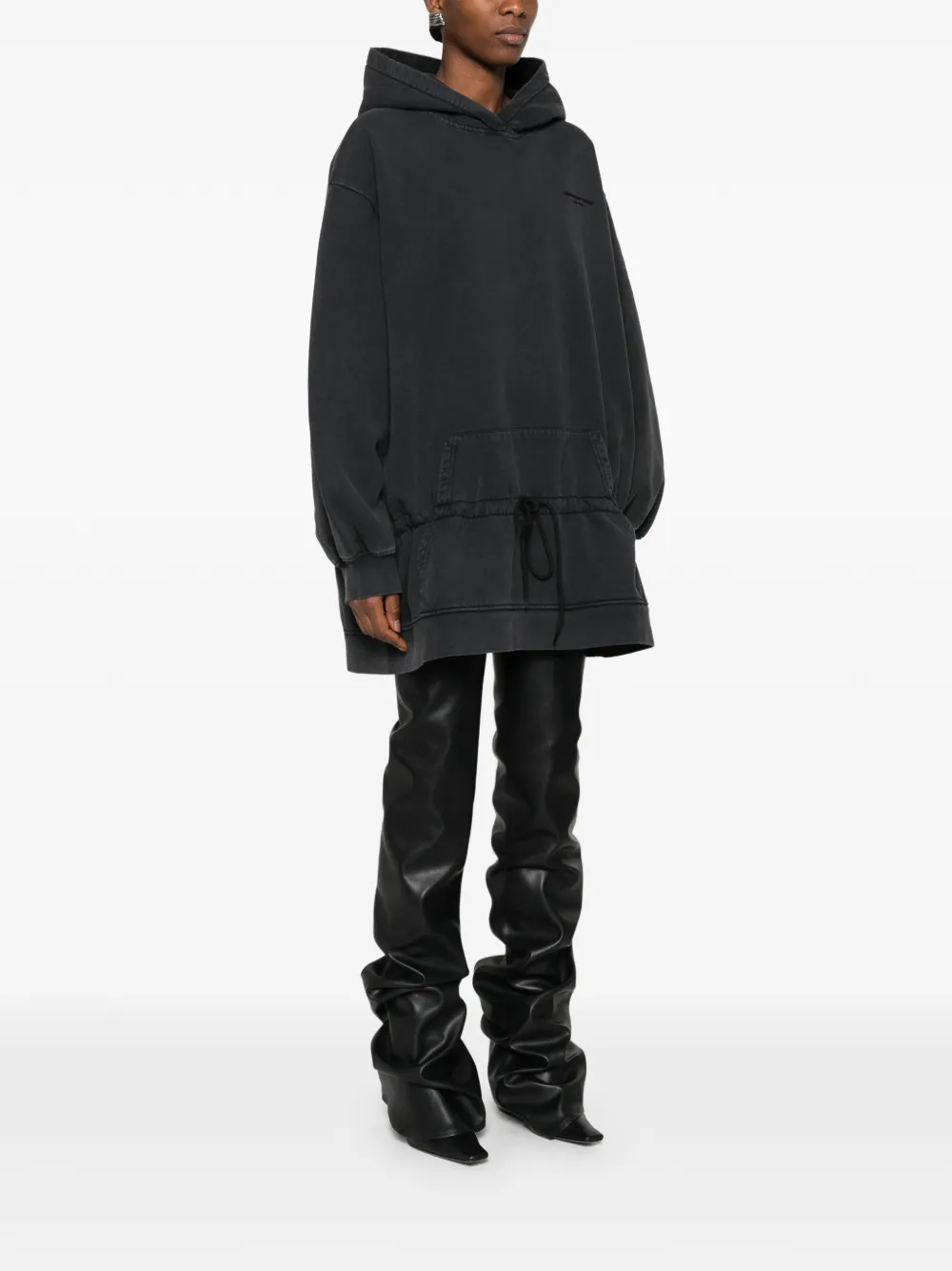 Alexander Wang Alexanderwang. T Dropped Waist Hoodie Dress In Gray