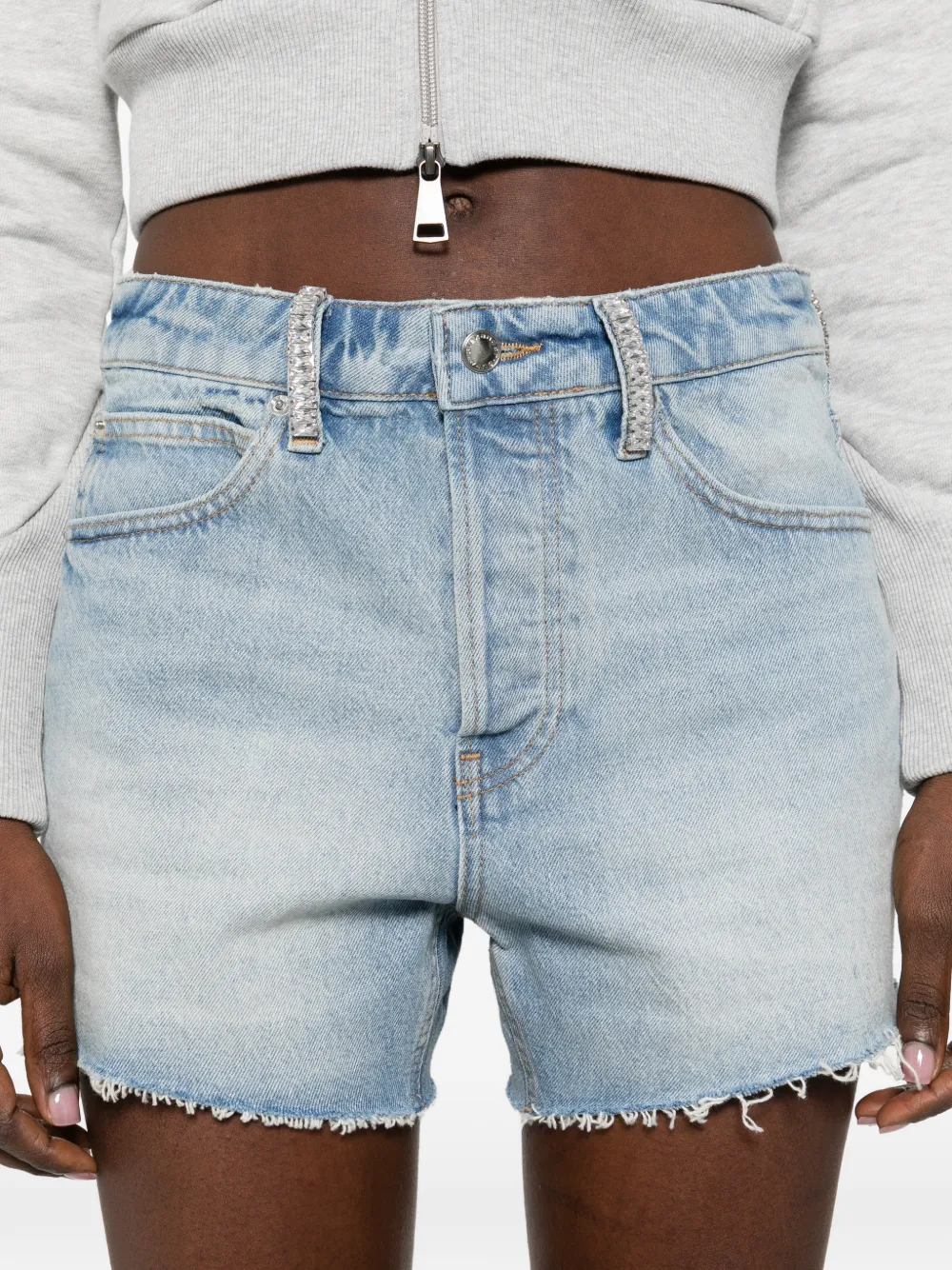 Alexander Wang Shorts met vijf zakken en riemlus Blauw