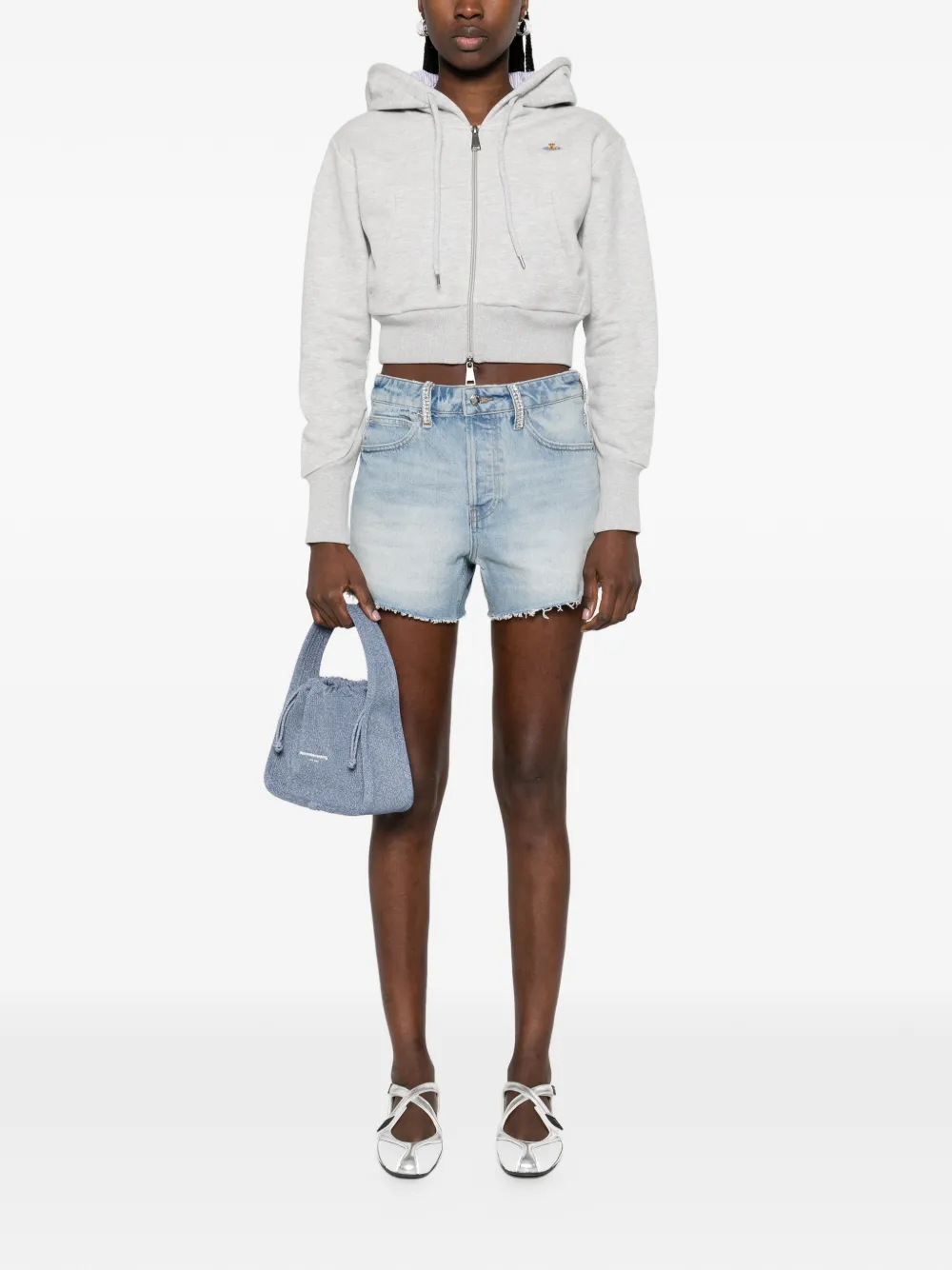  Alexander Wang Five-pocket Belt-loop Shorts - Blue 