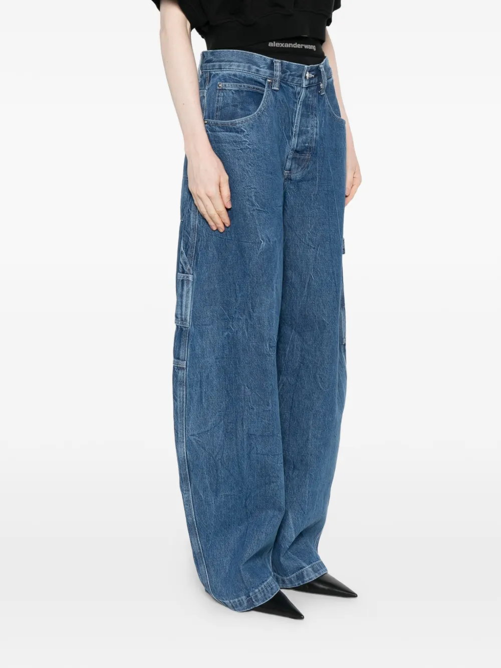  Alexander Wang Vaqueros De Talle Medio - Azul 