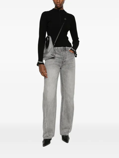 Alexander Wang logo-detail ribbed top