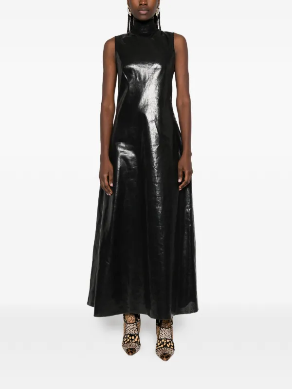 alexander wang black maxi dress Turtleneck Sleeveless | Plus Size Women Elegant semi formal gown 2% ELASTANEE Color:Mahogany Bouquet