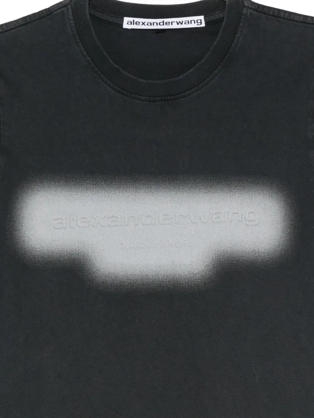 Alexander Wang Embossed Graphic-print T-shirt In Black
