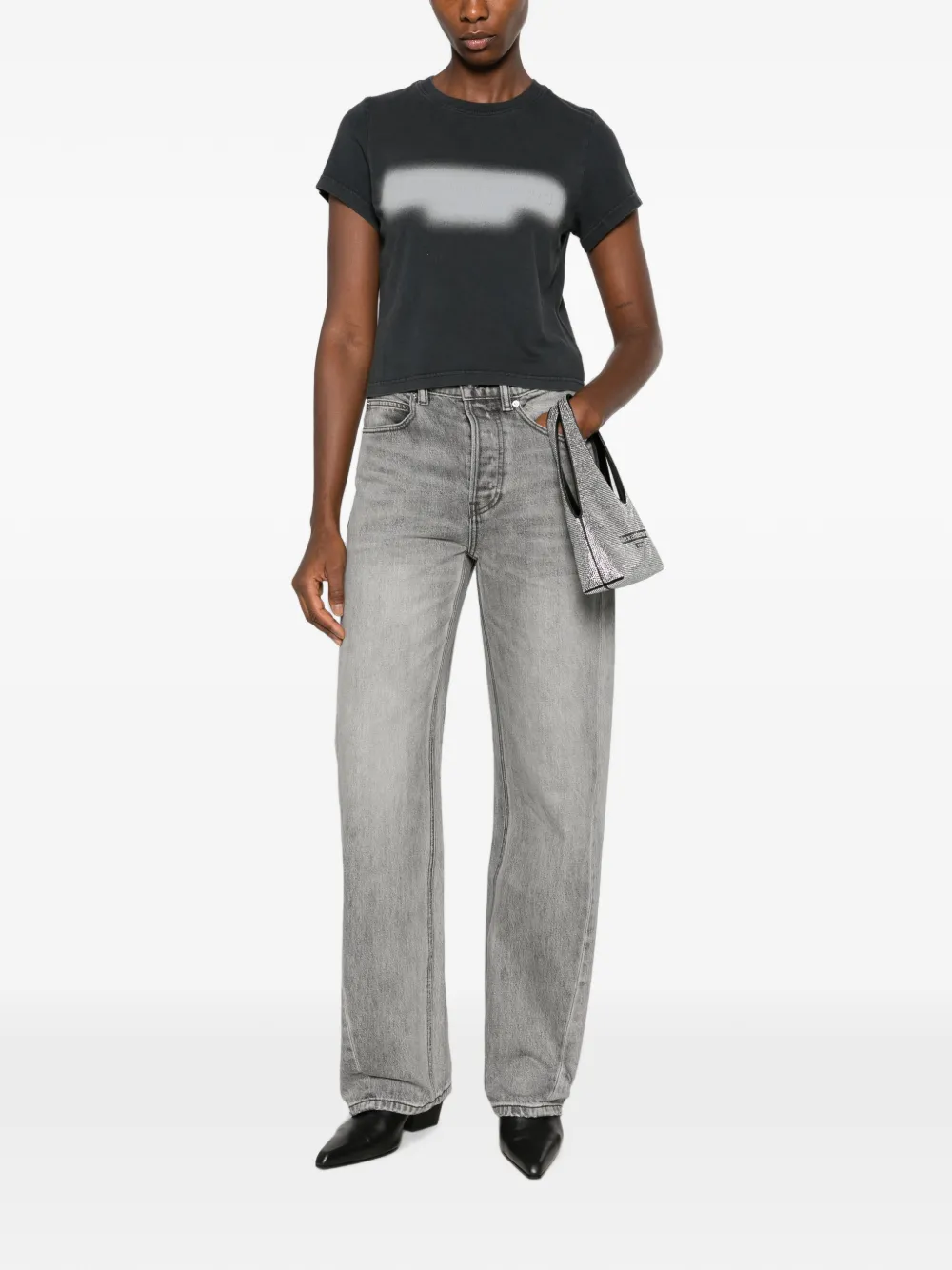 Alexander Wang T-shirt met grafische print en reliëf Zwart