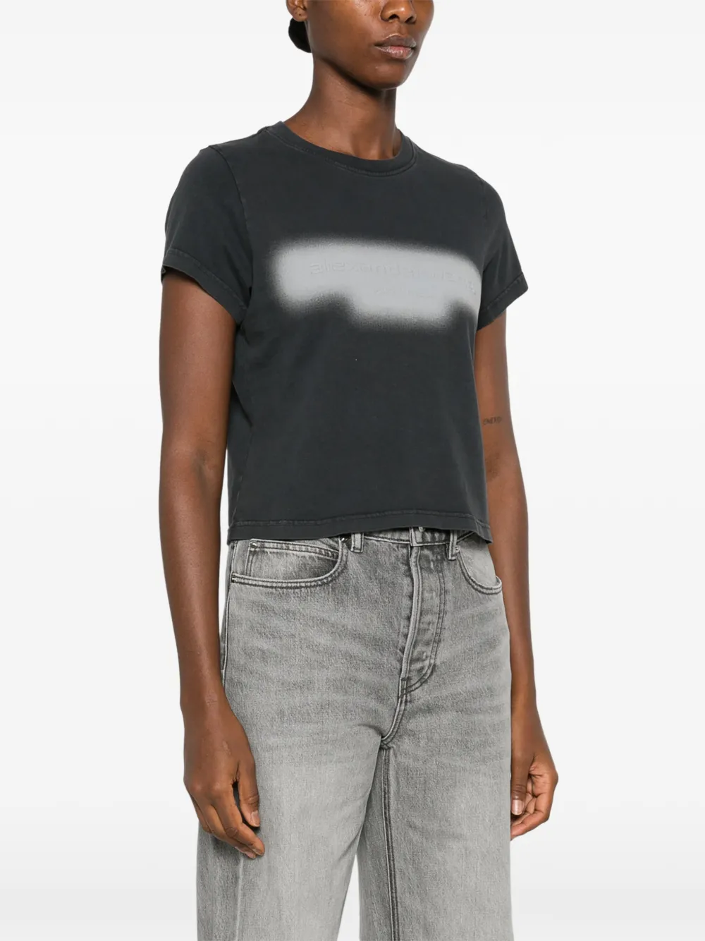 Alexander Wang T-shirt met grafische print en reliëf Zwart