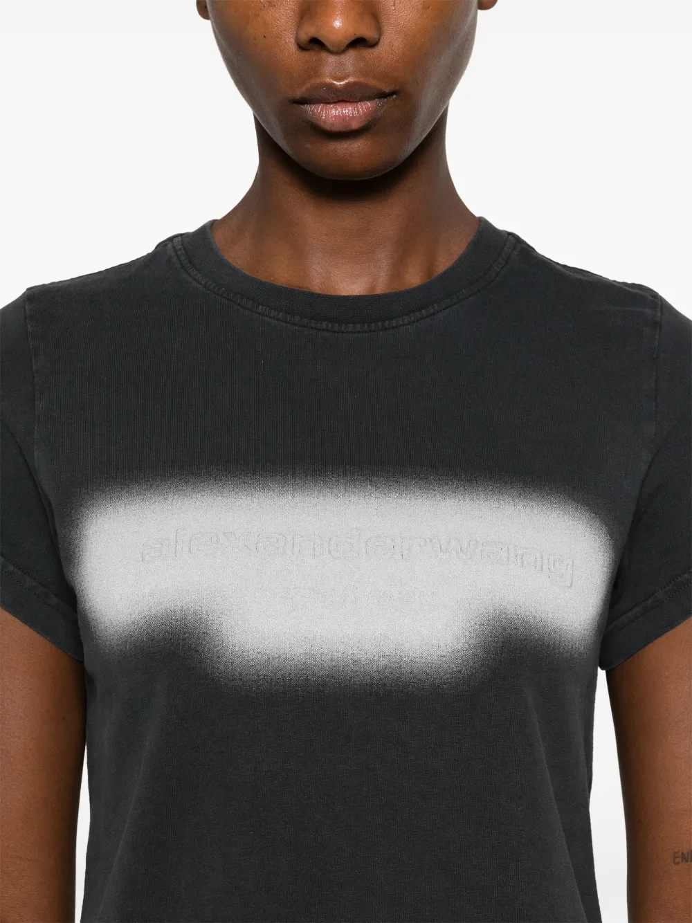 Alexander Wang T-shirt met grafische print en reliëf Zwart