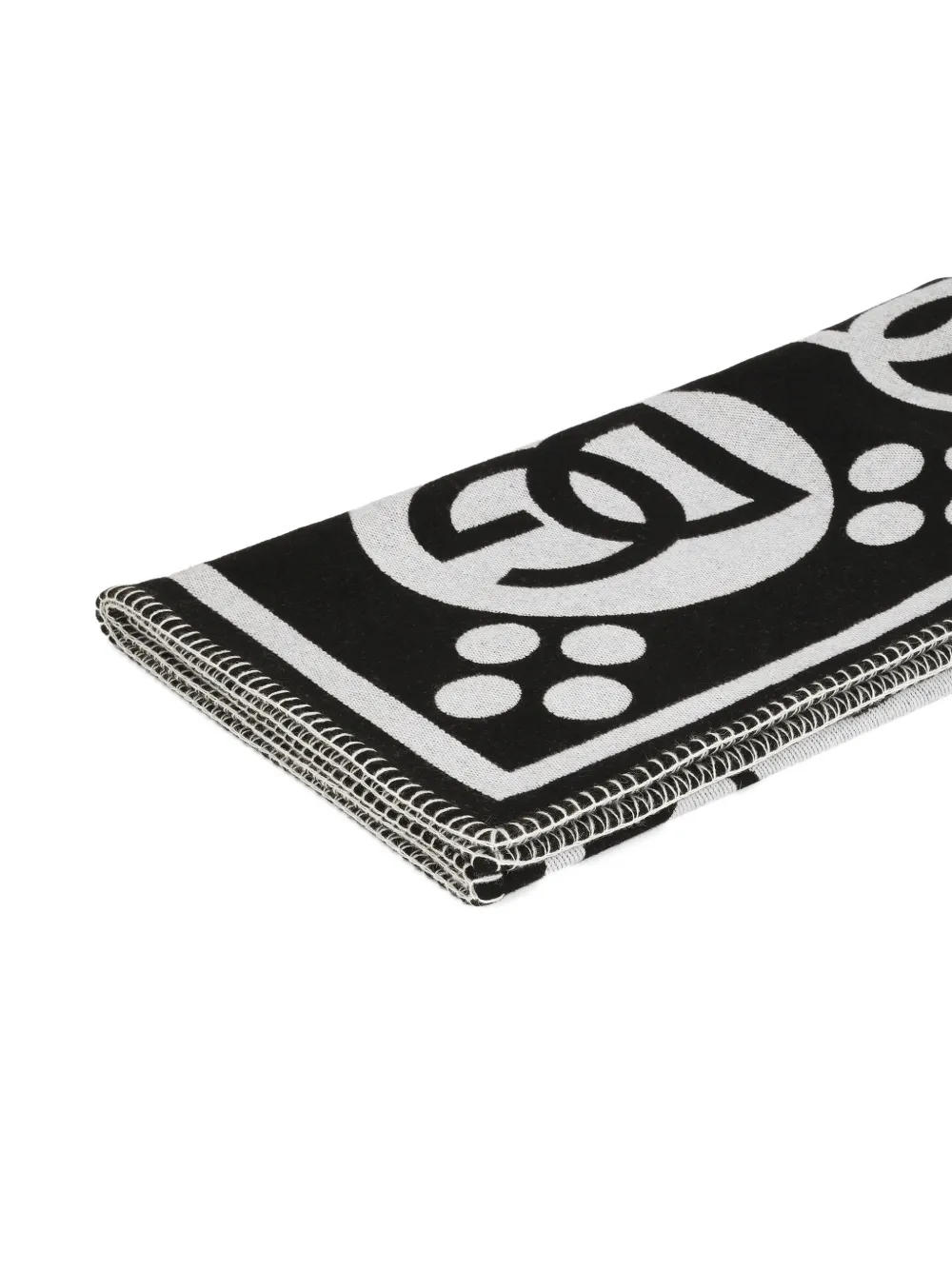 Dolce & Gabbana Logo-pattern Blanket In Black