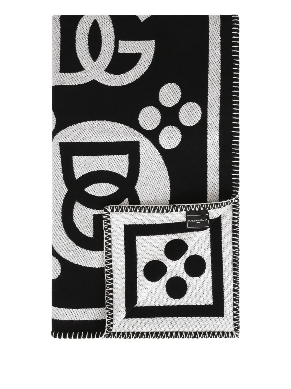 Dolce & Gabbana Logo-pattern Blanket In Black
