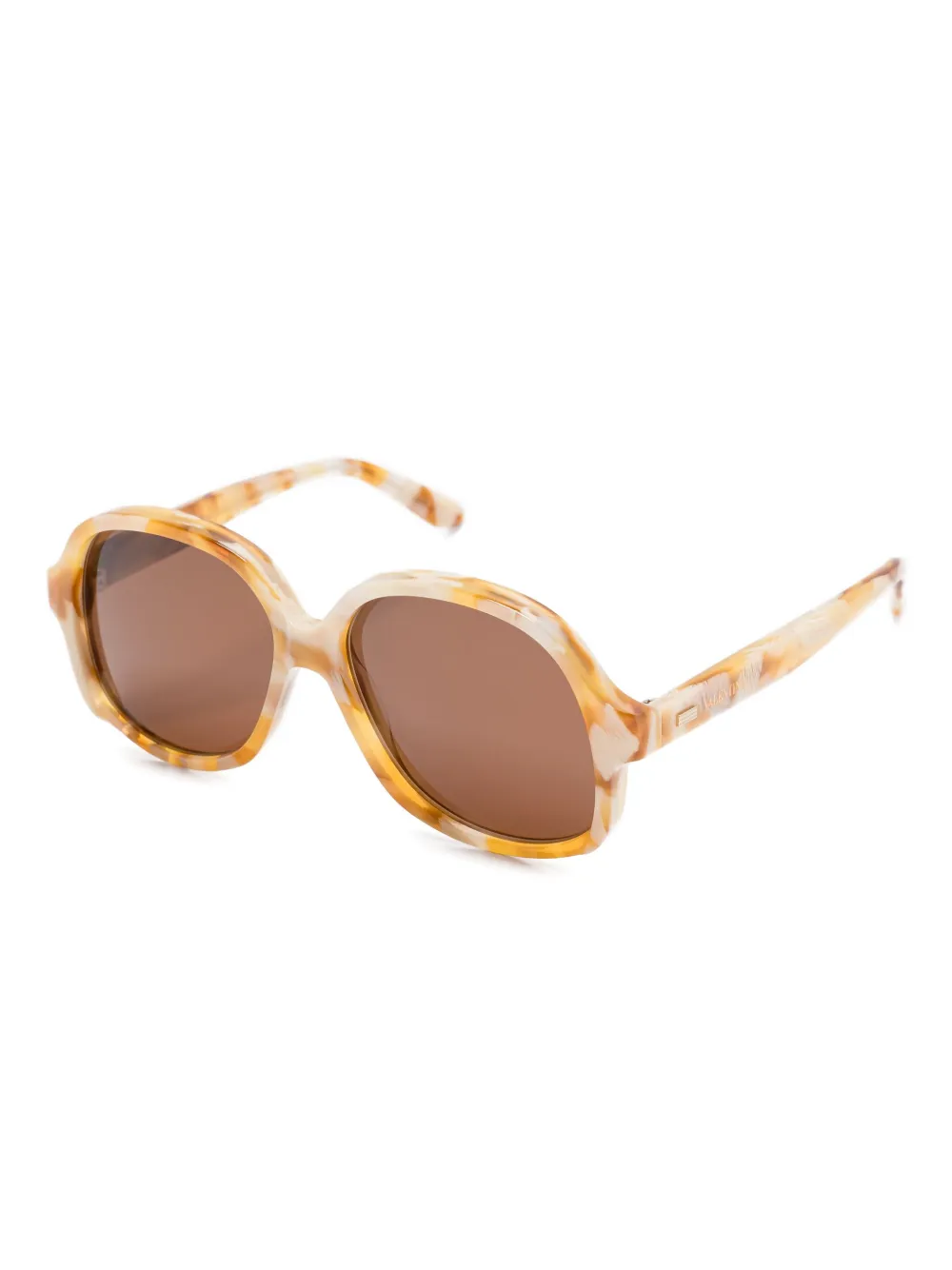 VALENTINO GARAVANI EYEWEAR marbled-pattern oversize-frame sunglasses - Beige