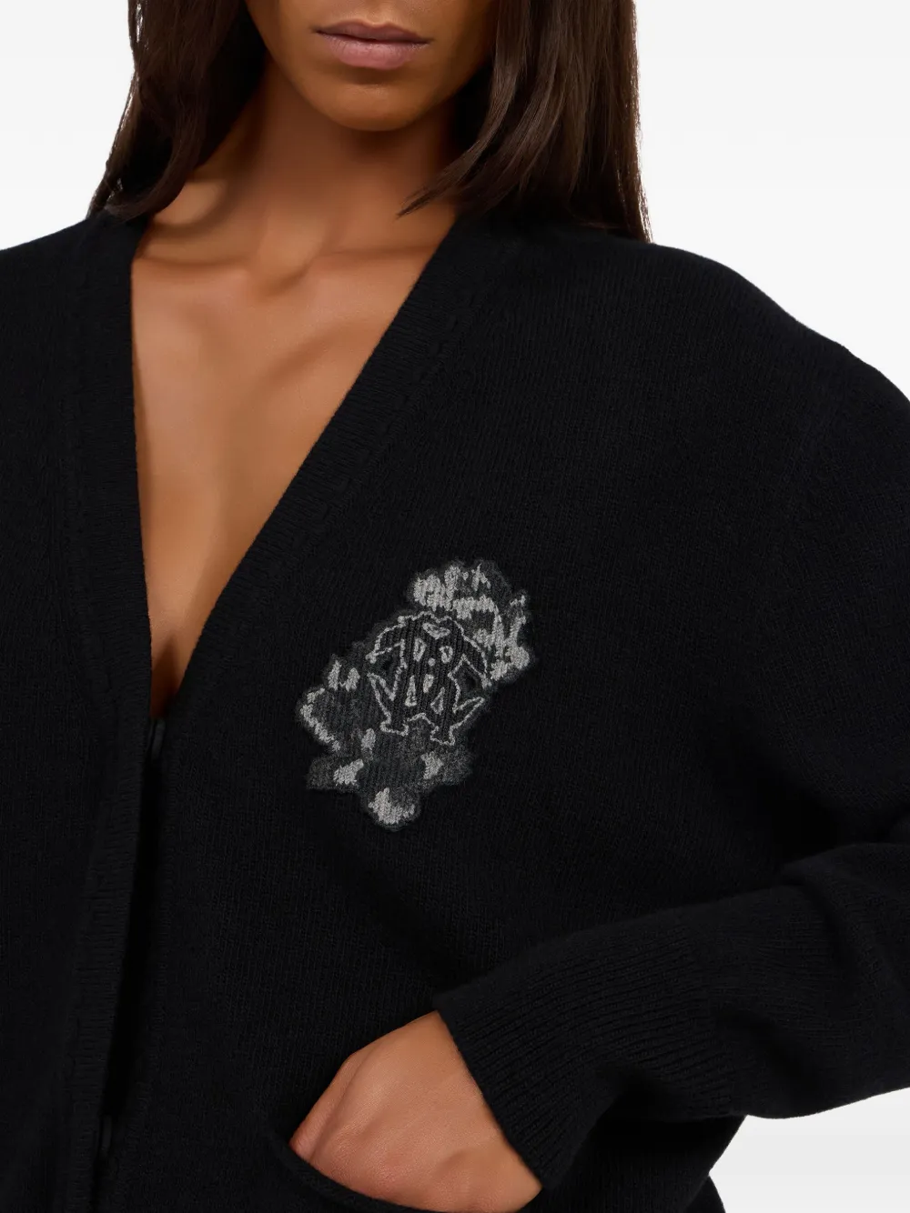 Roberto Cavalli Vest met bloemapplicatie Zwart