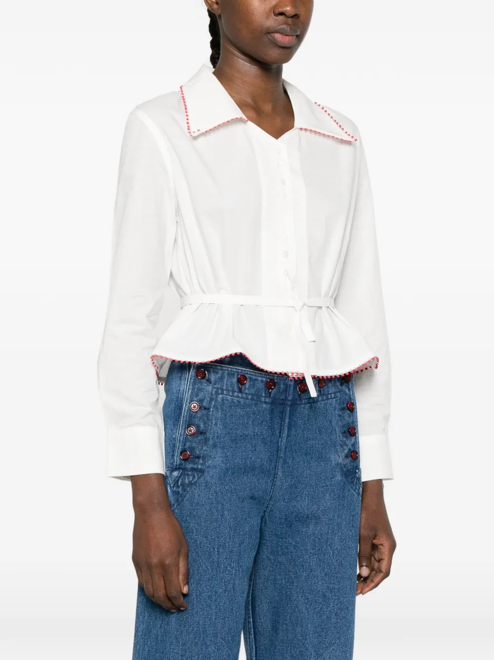  Bode Redbud Shirt - White 