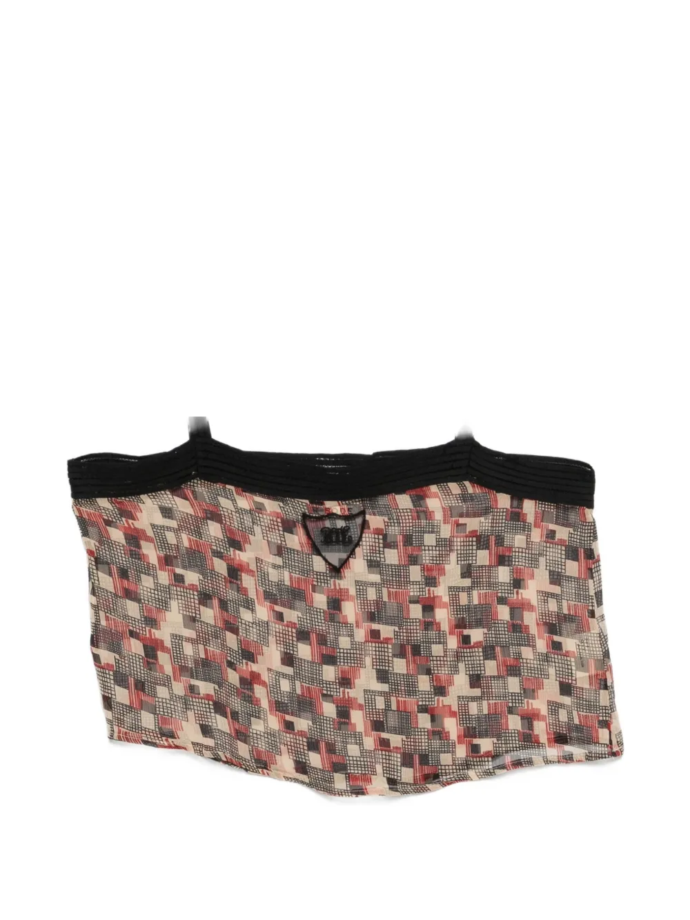 Bode Quadrille Square-neck Top In Brown