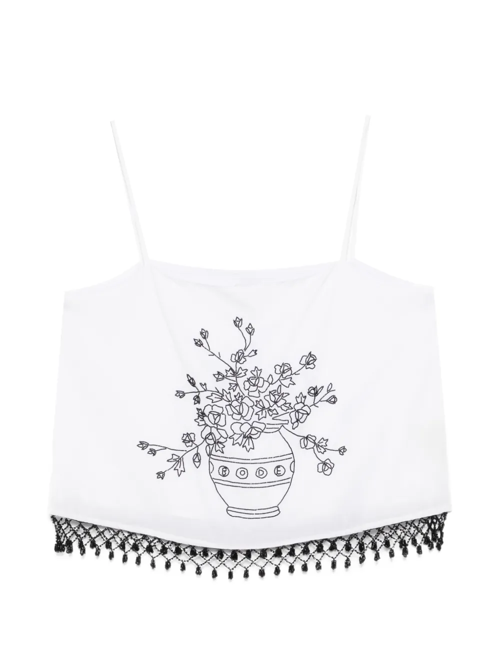 BODE Rosebloom floral-print top - Bianco