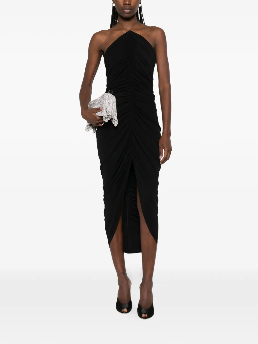  Alexander Wang Structured-bodice Midi Dress - Black 