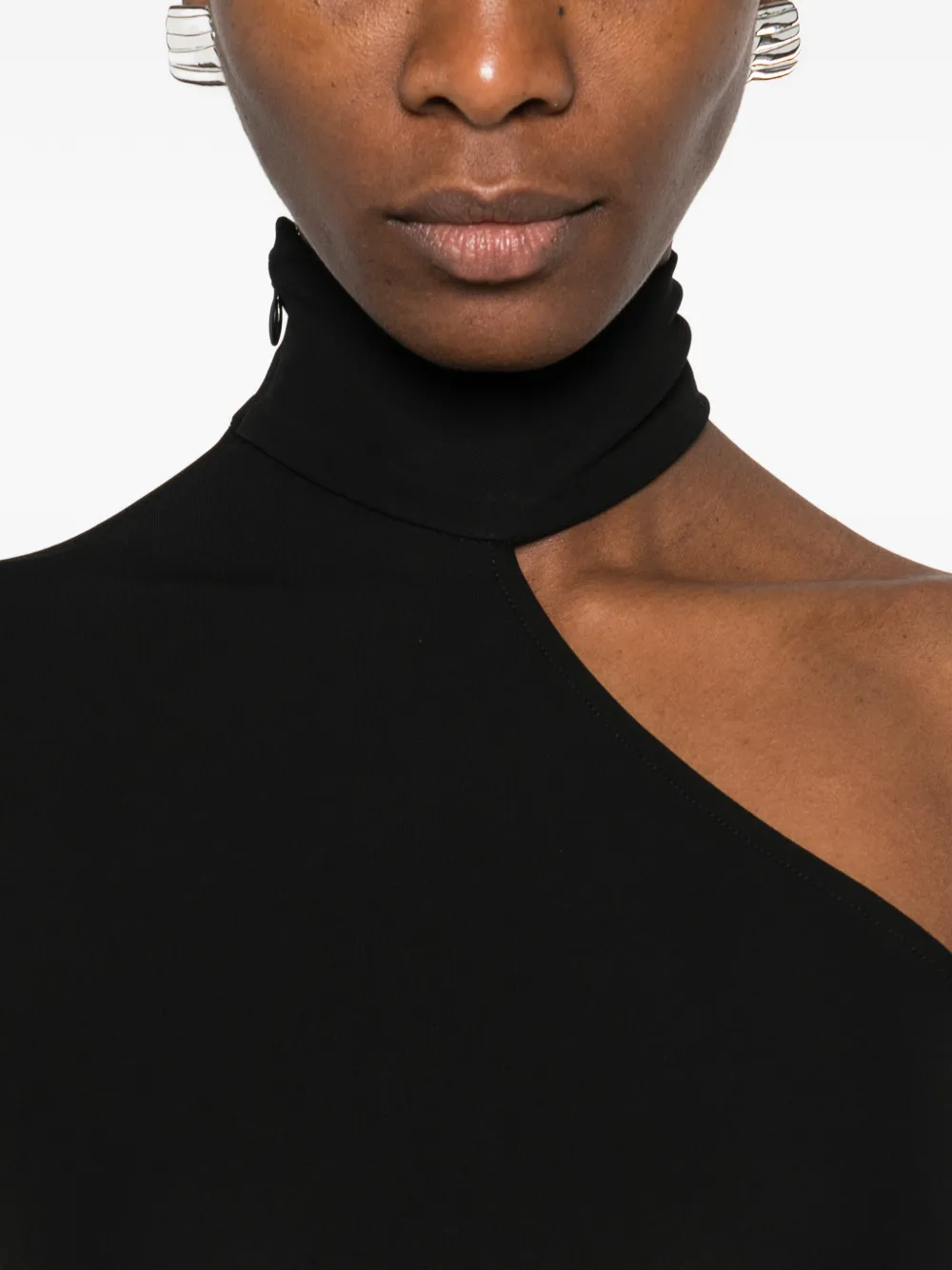 Alexander Wang Asymmetric Midi Dress In Black