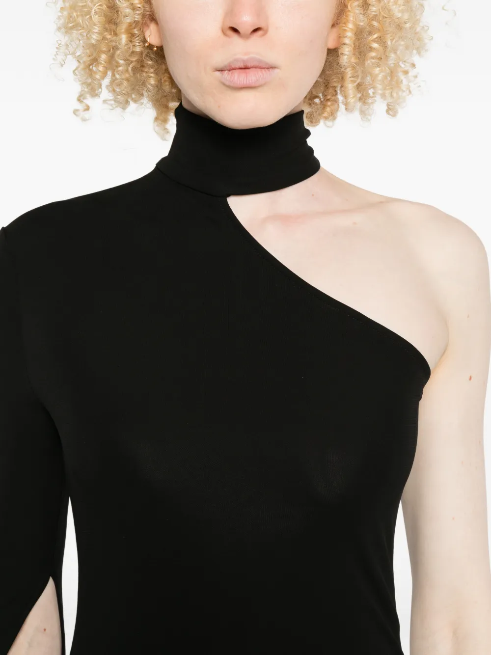 Alexander Wang Asymmetrische gedrapeerde midi-jurk Zwart