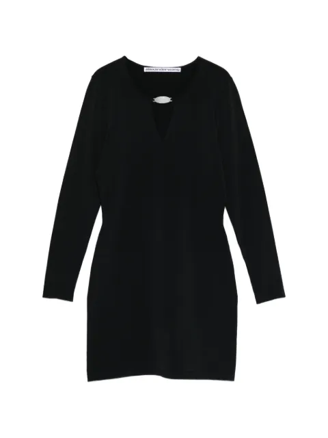Alexander Wang metal logo V-neck mini dress