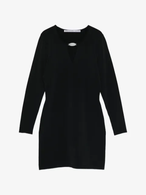 Alexander Wang metal logo V-neck mini dress