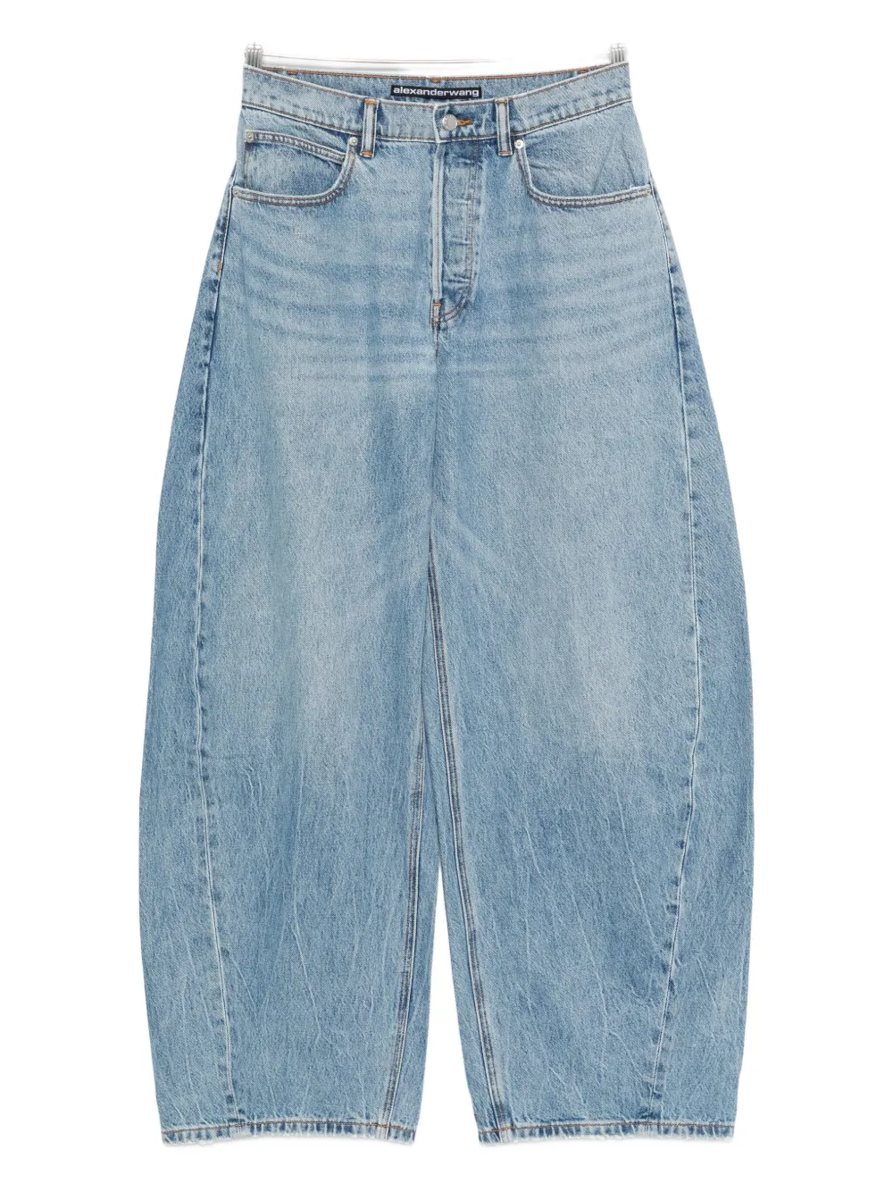 Alexander Wang Crystal-embellished Wide-leg Jeans In Blue