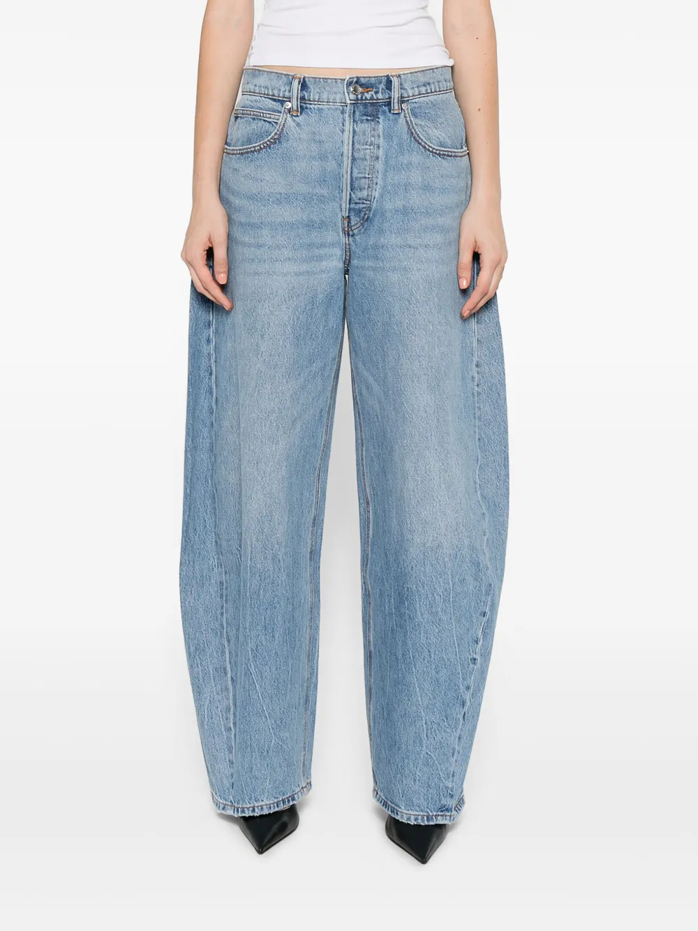Alexander Wang Jeans verfraaid met kristallen Blauw