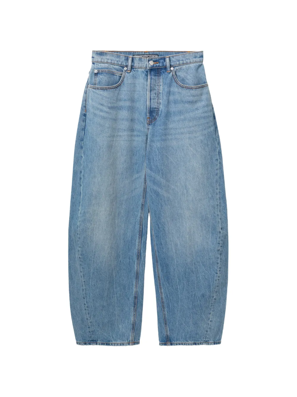 Alexander Wang crystal-embellished wide-leg jeans - Blau