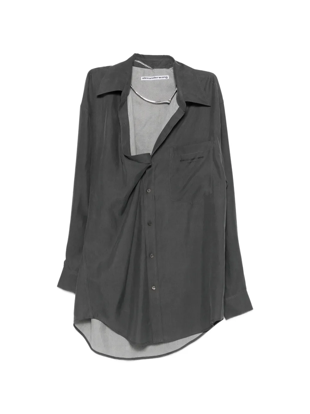Alexander Wang pre-styled off-shoulder shirt dress - Grigio
