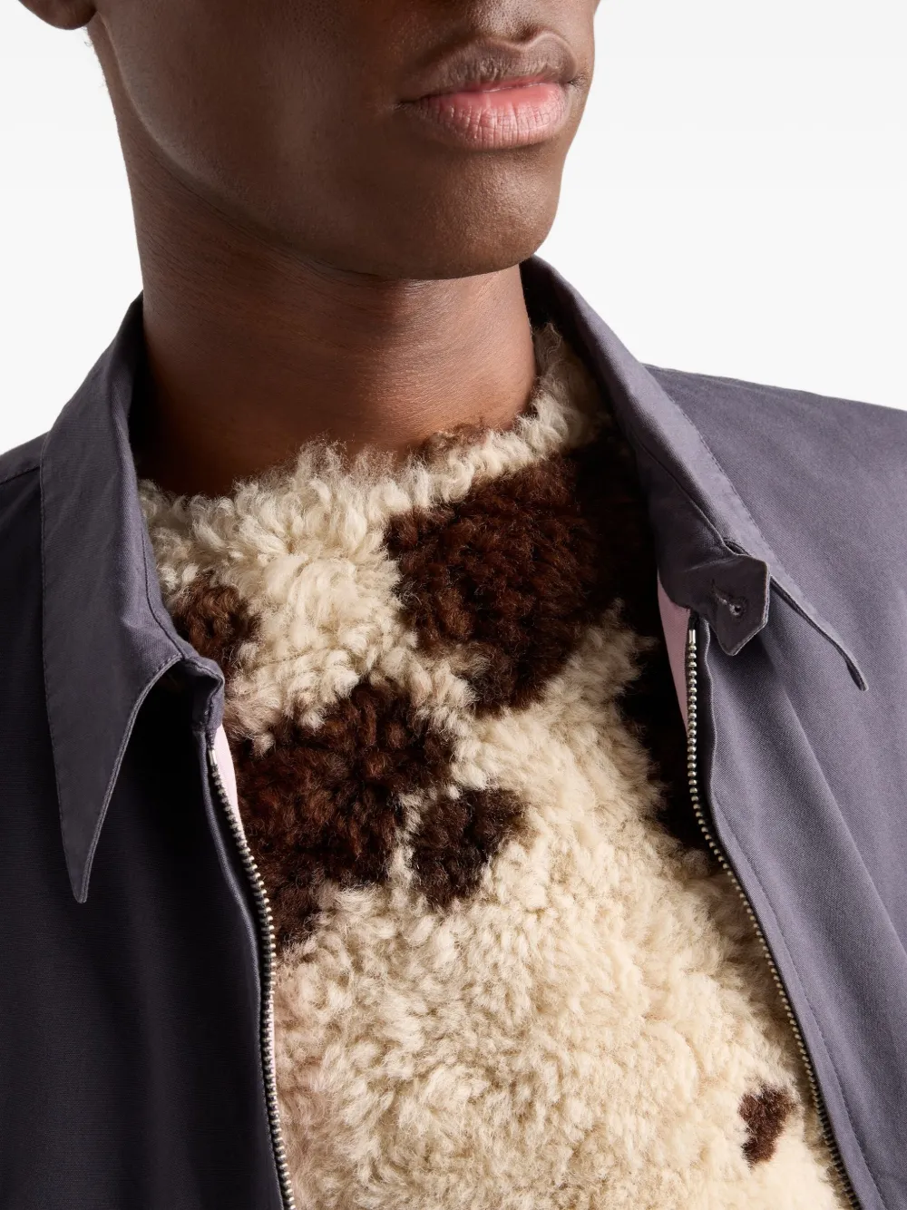Prada Lammy spencer met onregelmatige afwerking Beige