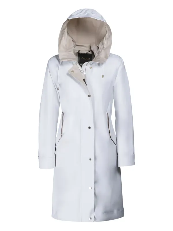 Moorer Molly Hooded Coat in White