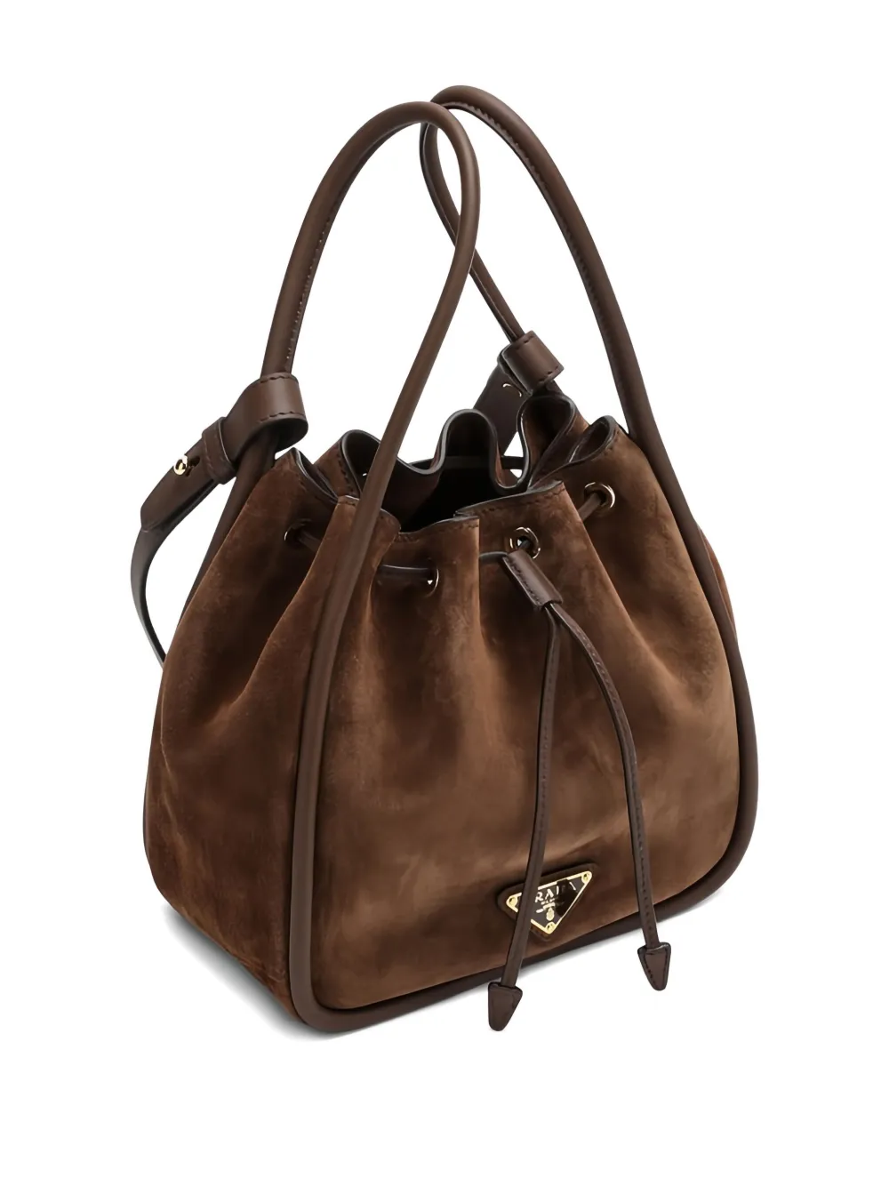Prada Bucket-tas met trekkoord Bruin