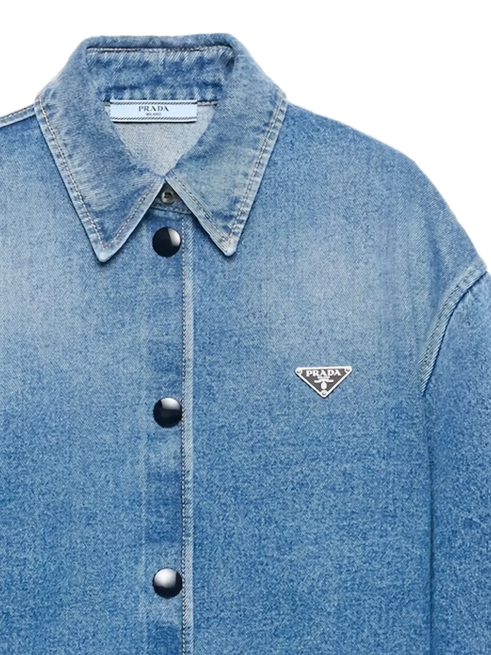 Prada Overhemd met logoplakkaat - Blauw