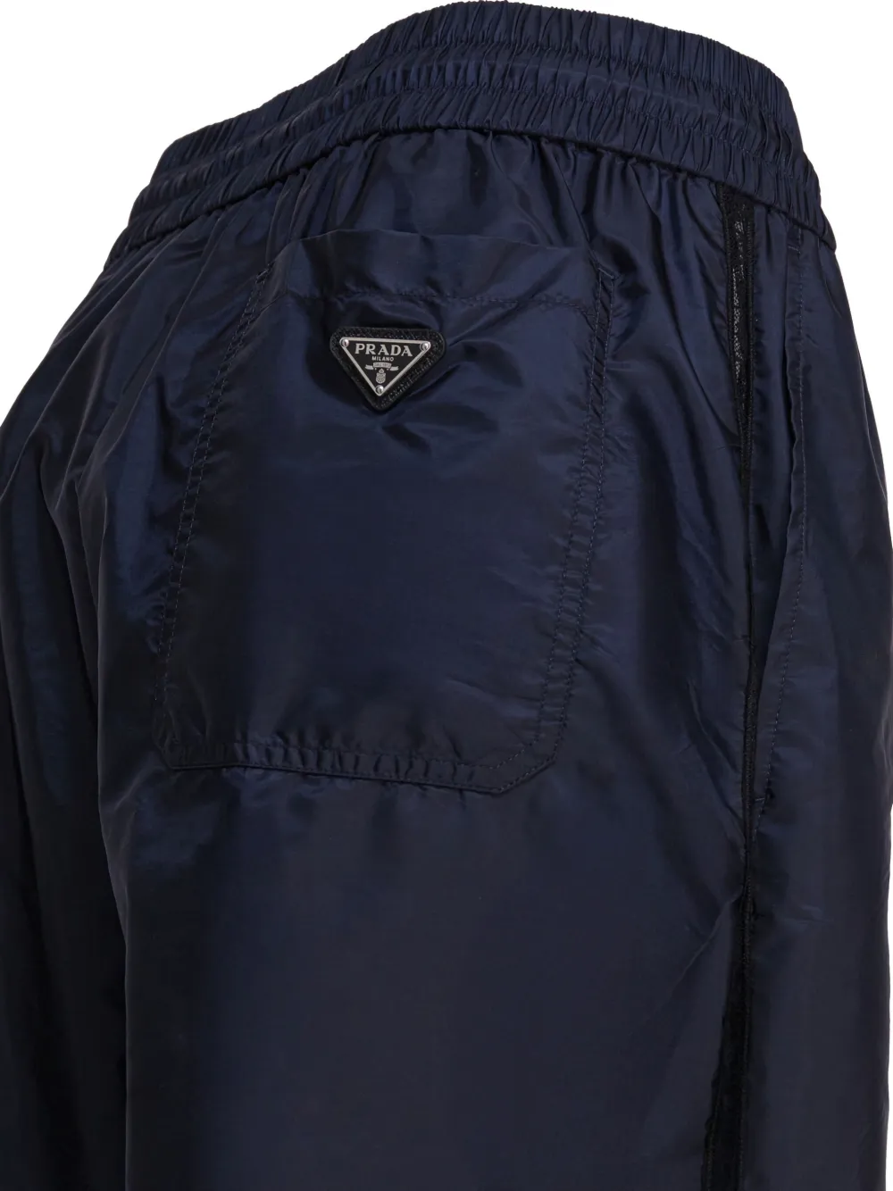 Prada lace-insert drawstring trousers Blauw