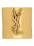 Saint Laurent Cassandre-logo hammered cuff bracelet - Metallic