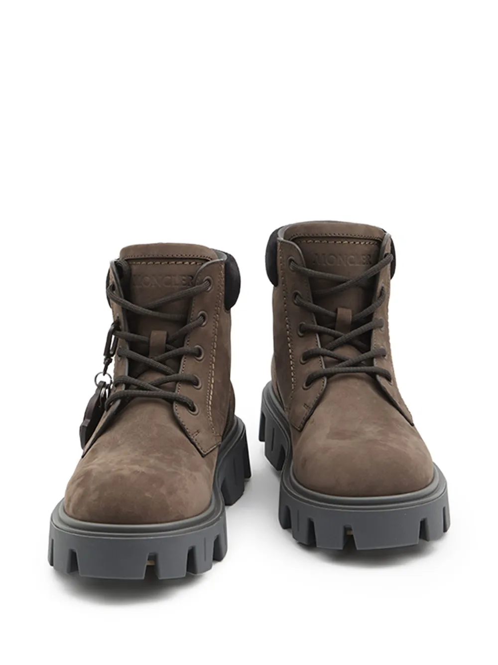 Moncler Peak City Lace-up Hiking Boots In Brown