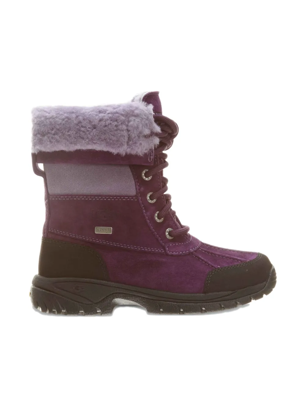UGG Kids Butte lace-up shearling-cuff boots Purple