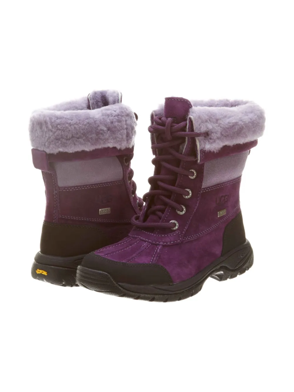 Ugg Kids' Butte Lace-up Shearling-cuff Boots In Purple