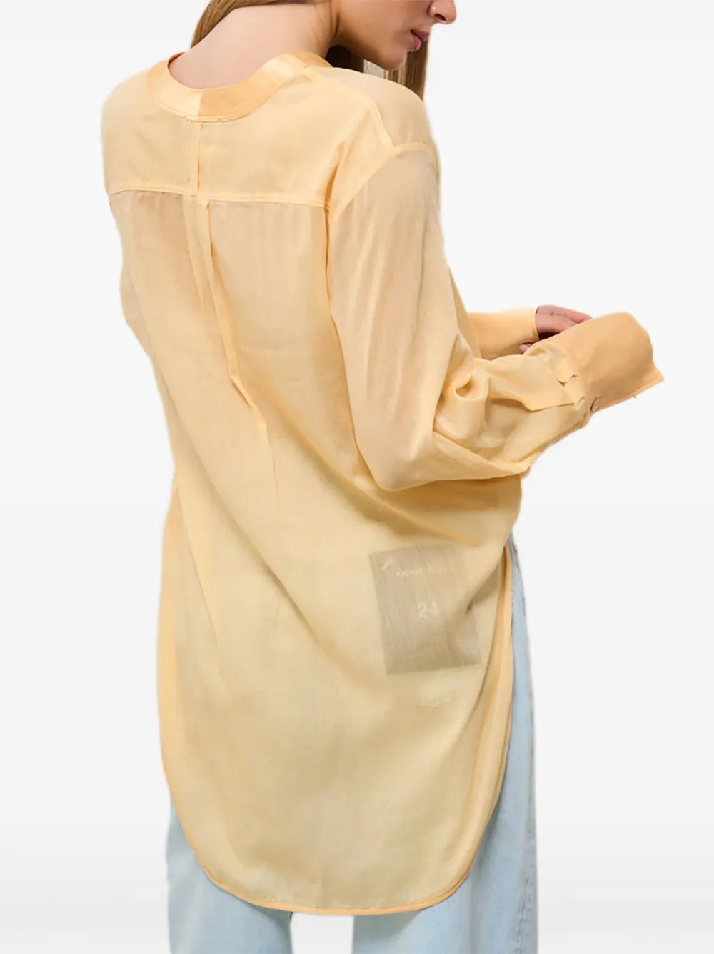 Forte Forte v-neck satin-cuff shirt - Beige