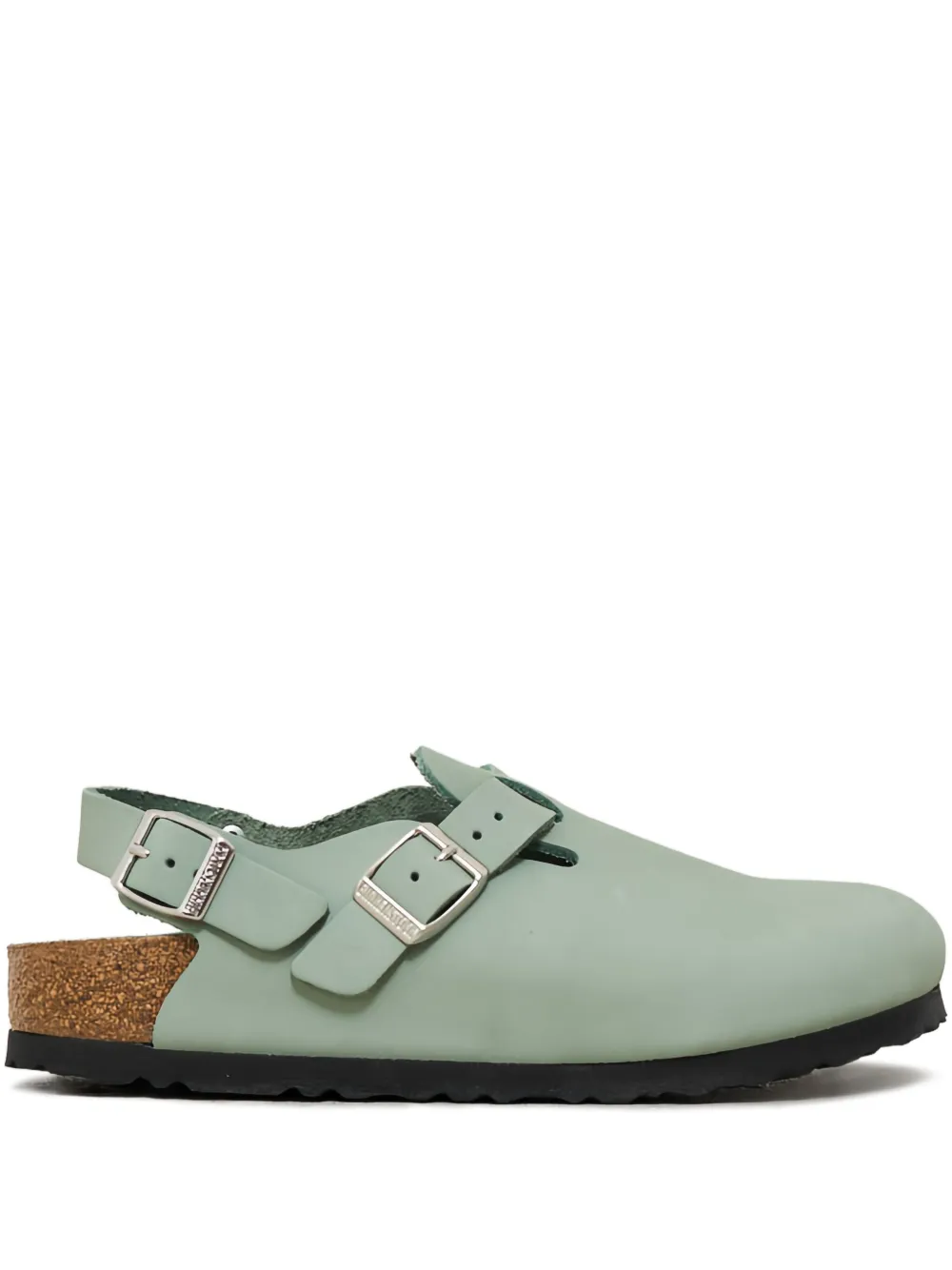 Birkenstock Buckle-detail Slingback Flat Mules In Green